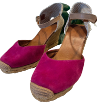 Kurt Geiger London Monty Espadrille Wedge Sandals Shoes 39 Spain EUC Hot Pink - £39.40 GBP