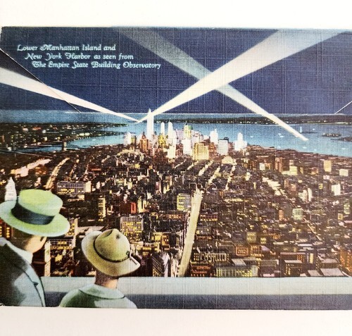 New York City By Night Skyscrapers Folio Colortone Prints Topographic PCBG5G Item image 3