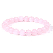 Natural Stone Bracelet Set 4 6 8mm Beads Bracelets For Women Men Pink Quartzs Cr - £12.27 GBP