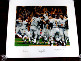 Mickey Rivers Sparky Lyle Chris Chambliss 1978 Yankees Signed Auto Calle Litho - £158.26 GBP