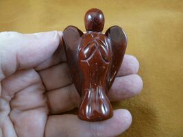 Y-ANG-705 little Red Jasper Guardian Angel Gemstone gem carving I love m... - $19.74