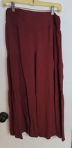 Womens S Easel Burgundy Flowing Wide Leg Cropped Pants - £14.71 GBP
