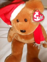 Ty Santa Beanie Buddy Bear Plush Red Santa Hat & Scarf 2001 Christmas Holiday  - $17.05