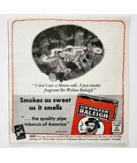1944 Sir Walter Raleigh Pipe Tobacco Advertisement Moose Hunting Smoking... - €21,45 EUR