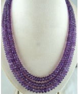 NATURAL AMETHYST BEADS FACETED ROUND 3 STRING 505 CARATS GEMSTONE NECKLACE - $3,611.30 MXN