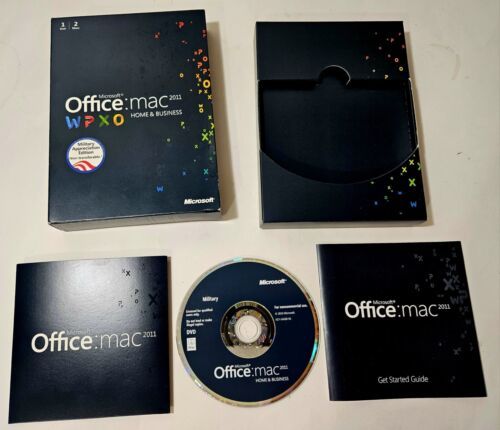 Microsoft Office MAC 2011 Home & Buisness DVD Product Key & Start Guide Military - £11.51 GBP