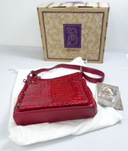 Brighton Sonny Cuir Verni Crocodile Rouge Cerise Sac Bandoulière Boite P... - £52.82 GBP