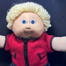 1985 Cabbage Patch Kids Boy Doll Blonde Hair Blue Eye One Tooth Lee Overalls - £36.66 GBP