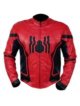Amazing Men Motorcycle Racing Spider Genuine Leather Jacket with Padded ... - $199.00