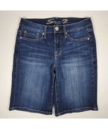 Seven 7 Womens Denim Jean Bermuda Shorts Size 6 Dark Wash Cotton Stretch - £10.98 GBP