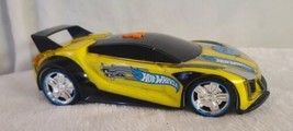Hot Wheels Toy Color Change Hyper Racer Yellow Lights and Sound 10" Car Mattel - $15.23
