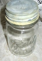 Ball Perfect Mason Jar #3- Zinc Lid- Clear Glass-1913-1915 - £8.70 GBP