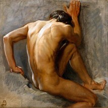 Study of a nude man by August Jerndorff. Fine Art Prints Giclee - $11.29+