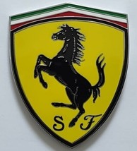 Ferrari 3d metal shield epoxy finish. Self adhesive backing. Sizes  80 x... - $123.48 CAD