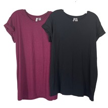2 Divided by H&amp;M Womens Tees Size Small Cuffed Sleeve Tunic Length T Shi... - £10.07 GBP
