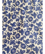 White Blue Floral Fabric 3+ Yd Stretch Cotton Poly Lightweight Chinoiserie - $277.46 CAD