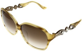 Moschino Sunglasses Women Striped Pearly Ochre Rectangular MO592 04 - £58.91 GBP