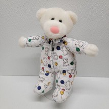 Vintage Carters White Teddy Bear Terrycloth Balloons Pajamas Plush Rattle - £42.49 GBP