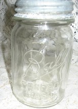 Ball Perfect Mason Jar #1- Zinc Lid- Gripper Sides-Clear Glass-1915-1923 - £9.01 GBP