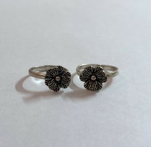 Artisan Crafted Handmade Sterling Silver Oxidized Toe Rings Adjustable 1... - $17.68