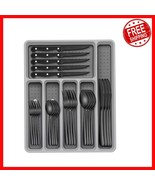 Rust-Proof Black Flatware Set for 8 with Organizer - 49-Piece  Collection - €75,45 EUR