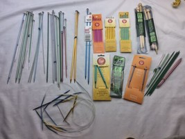 lot of 30 Plus Knitting Needles Wood Aluminum Bamboo Circular Double Mix - $29.69