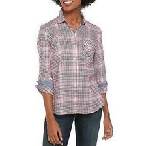 Tommy Hilfiger Gingham Roll-Tab-Sleeve Cotton Top ,Size XS - £28.45 GBP