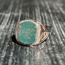 Gold Shield Ring, Vintage Bloodstone Ring, 925 Sterling Silver, Statement Ring, - £153.23 GBP