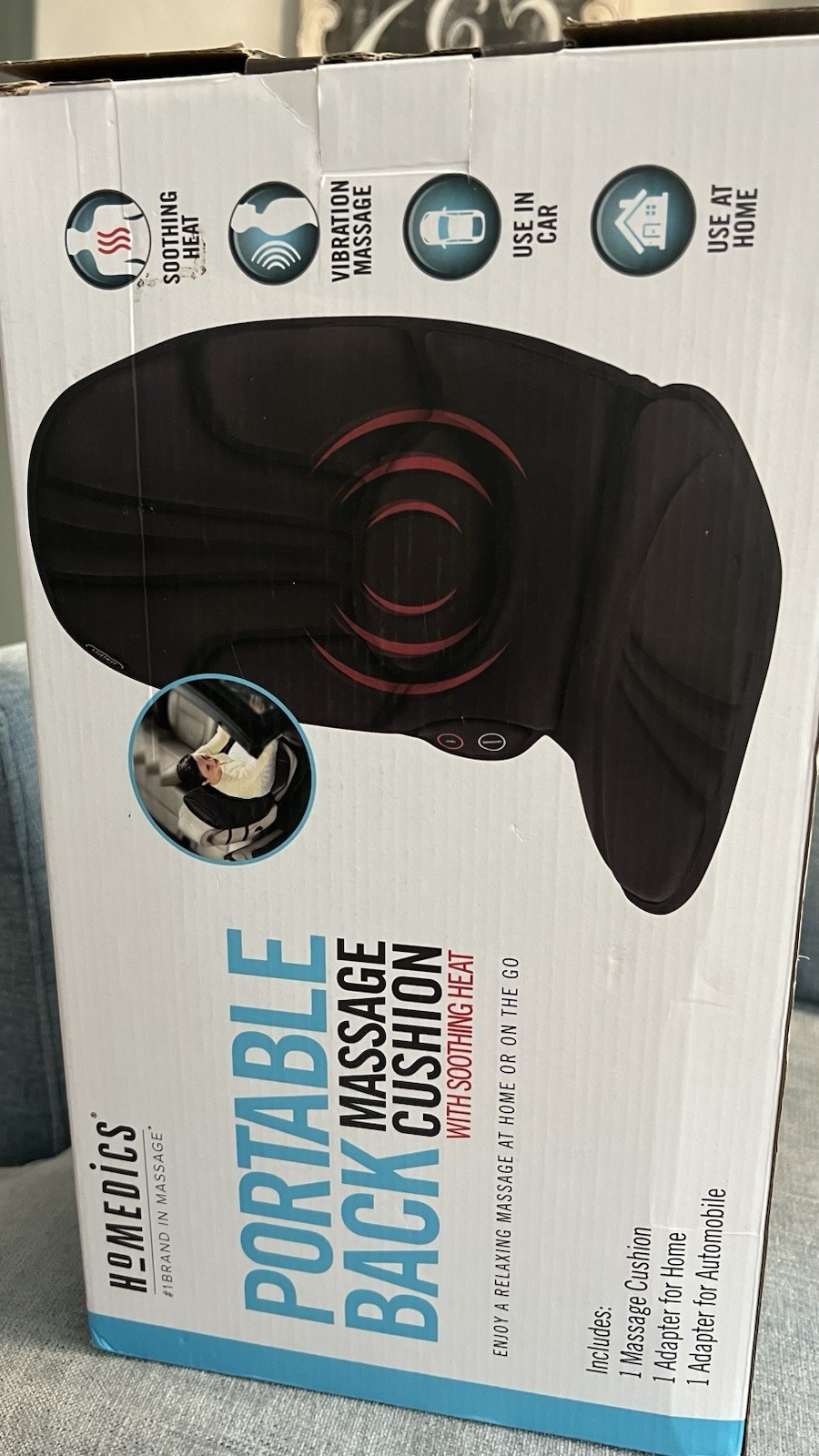 HoMedics Portable Back Massage Cushion with Soothing Heat NEW Item image 3