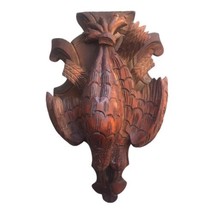 Black Forest Hunting Plaque Figural Wood Carving Birds Antique Victorian 12&quot; N1 - $275.83