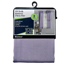 Your Zone 30x63in 2 Rod Pocket Panels Lavender Blackout Kids Modern Room - £23.59 GBP