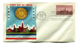 1946 FDC Smithsonian Fluegel Cachet Scott #943 3c Stamp First Day No Add... - $9.70
