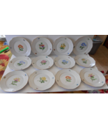 12 HEREND Hungary Kitty floral salad dessert plates 7 1/4&quot; gold basketweave - £314.61 GBP