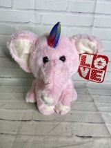 Kellytoy Pink Elephant Unicorn Plush Stuffed Animal Toy Glitter Eyes 2018 NEW - £27.69 GBP