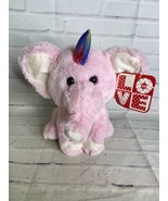 Kellytoy Pink Elephant Unicorn Plush Stuffed Animal Toy Glitter Eyes 201... - £27.24 GBP