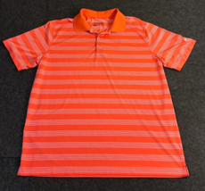 Nike Golf Tour Performance Dri-fit Men’s Polo Orange White Striped Size XL - $17.76