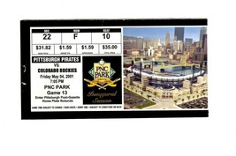 May 4 2001 Colorado Rockies @ Pittsburgh Pirates Ticket Todd Helton HR 12th PNC - £15.45 GBP