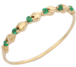 14K Yellow Gold Emerald Ring - £83.13 GBP