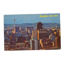 Postcard Seattle&#39;s New Look The Space Needle Business District Chrome Unposted - £5.44 GBP