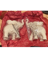 2 Lenox Ivory &amp; Gold Elephant Tealight Holders *NEW/Open Box* dd1 - €19,09 EUR