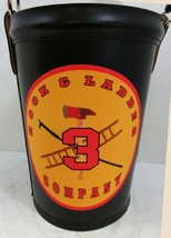 Leather Fire Bucket &quot;Hook &amp; Ladder Company 3&quot; Black Finish - $450.00