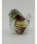 Bird Paperweight Clear White Brown Swirl Kerry Glass Figurine Label Missing - £11.93 GBP