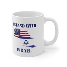 I stand with Israel Mug Israel and America Flag Ceramic Mug Jewish Hanukkah Gift - £6.22 GBP