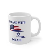 I stand with Israel Mug Israel and America Flag Ceramic Mug Jewish Hanuk... - $10.78 CAD