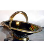 Vintage Ornate Brass and Enamel Fruit Basket Bowl - Made in Israel - $96.92 CAD