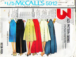 Misses' SET of SKIRTS Vintage 1978 McCall's Pattern 5912 Size 10-12-14 UNCUT - £11.99 GBP