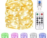 Fairy Lights 66 Ft 200 Led Usb Twinkle String Lights Plug In Silver Wire... - £15.16 GBP
