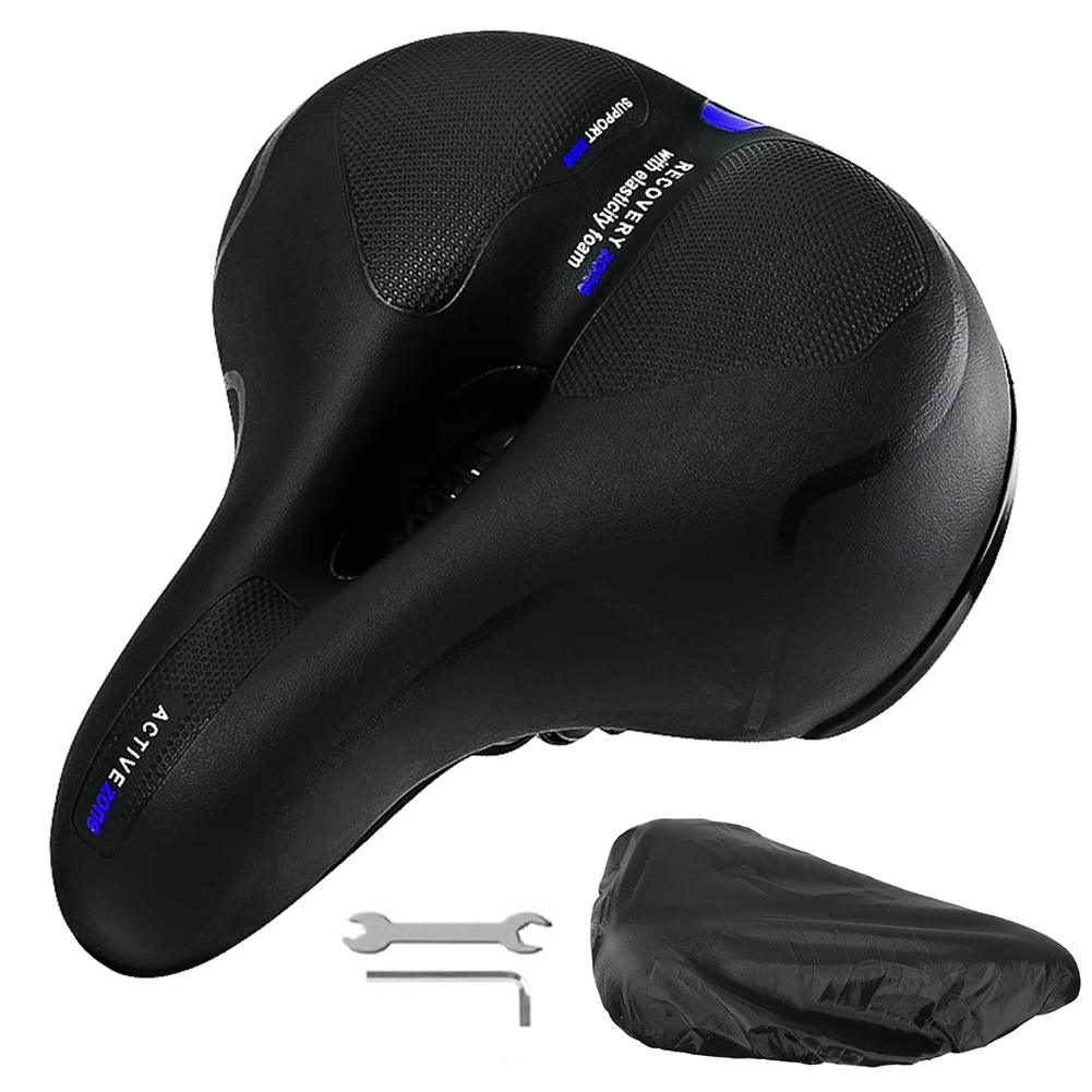 Mountain Bike Saddle Shockproof City Bike Saddle with Mounting Wrench Widened wi - $131.96