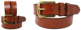 1.5&quot; Wide Mens Women Genuine Leather Dress Casual Belt Brown 12CA007BR - £17.63 GBP