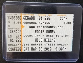 EDDIE MONEY - ORIGINAL MARCH 6, 2010 USED CONCERT TICKET STUB - $10.00
